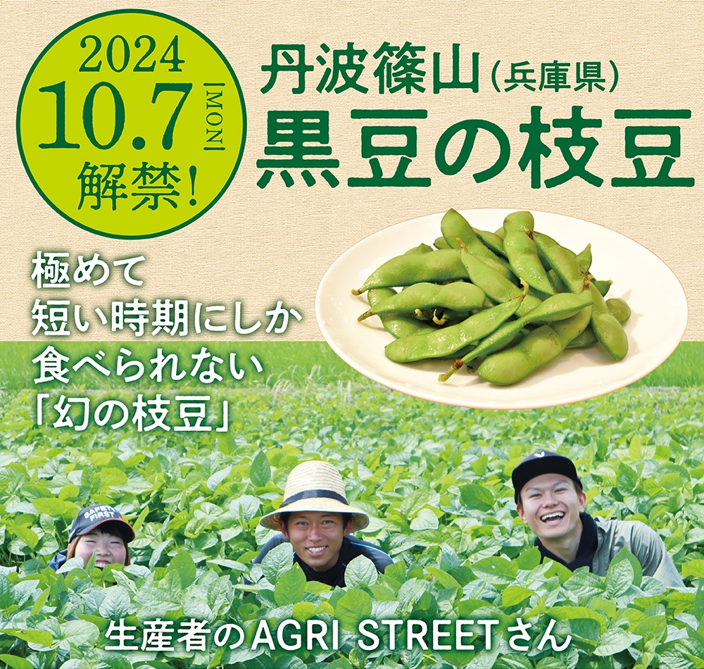 本日解禁、丹波篠山の黒枝豆入荷！｜ワールド・ワン -郷土と、ともに。-